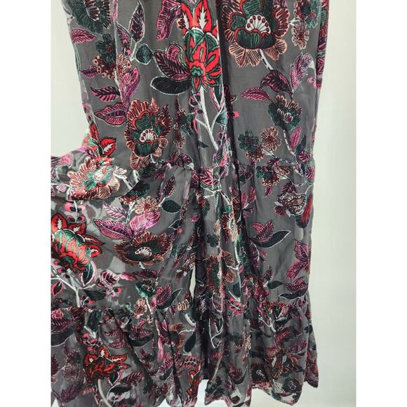 NWT Anthropologie Hutch Tiered Velvet Floral Wide Leg Jumpsuit Size 4 #8F502 - Picture 5 of 10